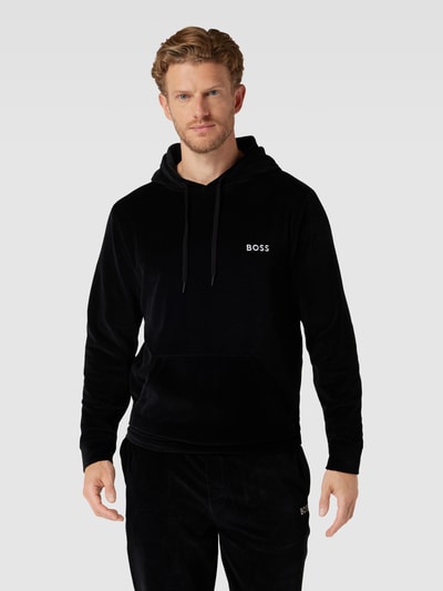 BOSS Bluza z kapturem i kieszenią kangurką Czarny 4