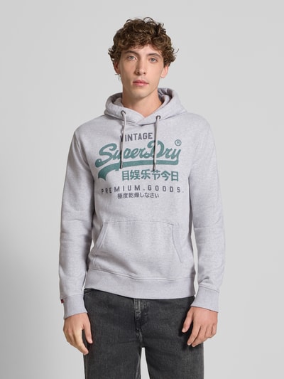 Superdry Hoodie mit Känguru-Tasche Hellgrau Melange 4