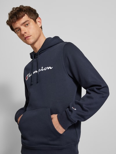 CHAMPION Hoodie mit Label-Stitching Marine 3