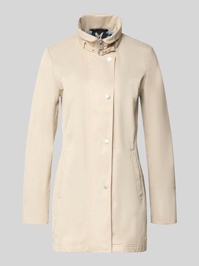 Produktfoto, Jacke mit Stehkragen und Eingrifftaschen von Fuchs Schmitt in Beige, taillierter Schnitt, Reißverschluss, glatte Baumwoll-Mix-Oberfläche