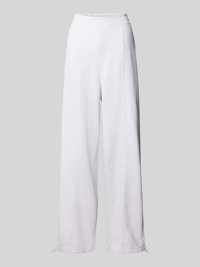 Produktfoto, Oversized Sweathose aus reiner Baumwolle von PUMA in Hellgrau, gerader Schnitt, glatte Oberfläche, Damen Sweathose