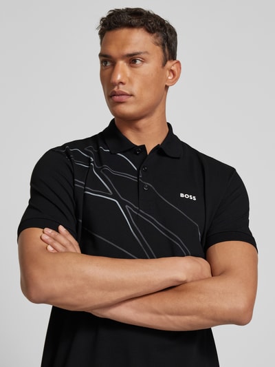 BOSS Green Poloshirt mit Label-Stitching Modell 'Paddy' Black 3