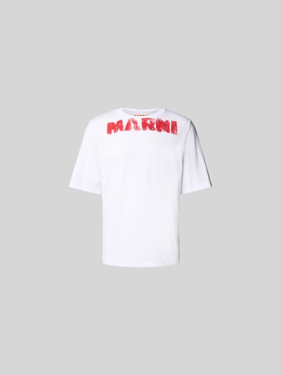 Marni Regular Fit T-Shirt mit Logo-Print Weiss 2