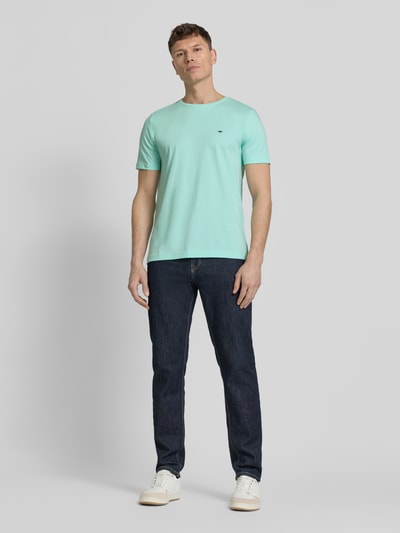 Fynch-Hatton t-shirt z okrągłym dekoltem i wyhaftowanym logo Miętowy 1