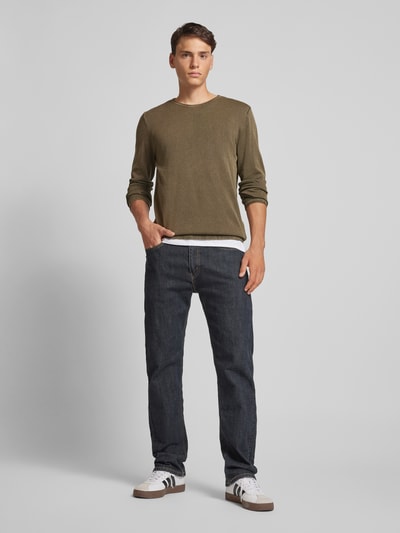 Jack & Jones Gebreide pullover met ronde hals, model 'ELEO' Olijfgroen - 1