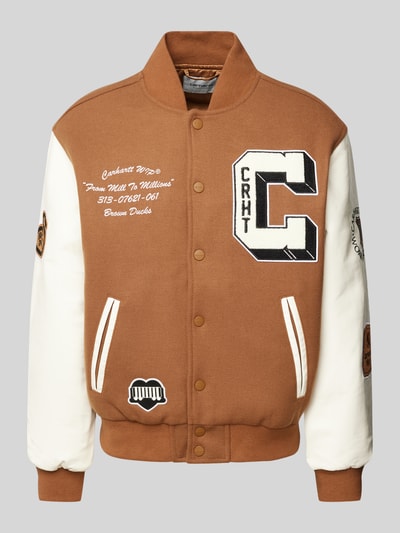 Carhartt Work In Progress Collegejacke mit Label-Patches Mittelbraun 1