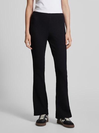 Vero Moda Flared leg legging in riblook, model 'LORRY' Zwart - 4