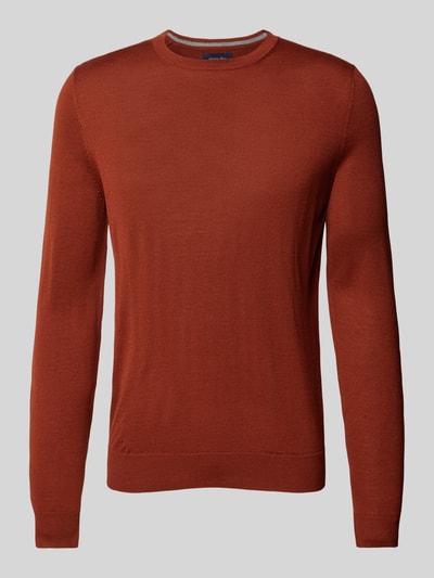 Christian Berg Men Gebreide pullover met ronde hals Terracotta - 2