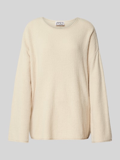 JAKE*S STUDIO WOMAN Oversized gebreide pullover met structuurmotief Beige - 2