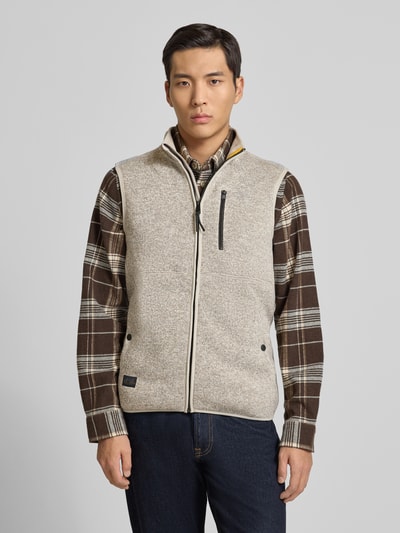 camel active Strickweste in Melange-Optik mit Stehkragen Offwhite Melange 4