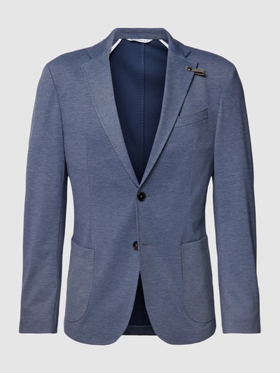 Baldessarini Slim fit 2-knoops colbert met broche, model 'Seba' Blauw - 2