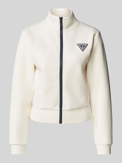 Guess Activewear Sweatjacke mit Label-Badge Modell 'ANN' Offwhite 2