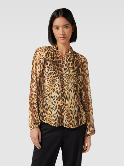 Marciano Guess Bluse mit Animal-Print und Stehkragen Hellbraun 4