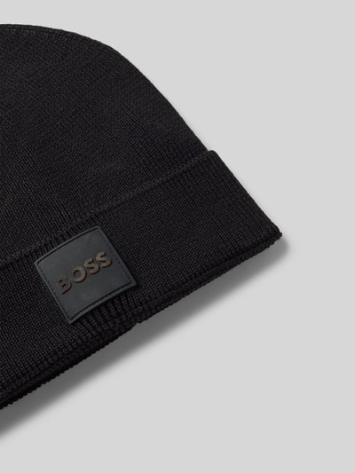 BOSS Beanie mit Label-Detail Modell 'Foxxy' Black 2