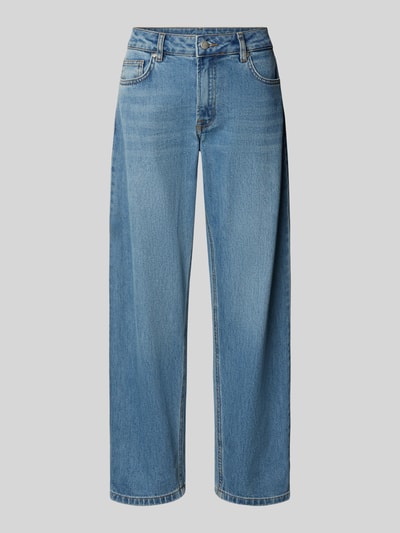 Produktfoto, Barrel Fit Jeans mit Eingrifftaschen Modell 'Baloo' von My Essential Wardrobe, jasnoniebieski kolor, materiał bawełniany z domieszką stretchu, szerokość w rozmiarze 27/30: 40 cm, długość nogawki wewnętrznej: 76 cm