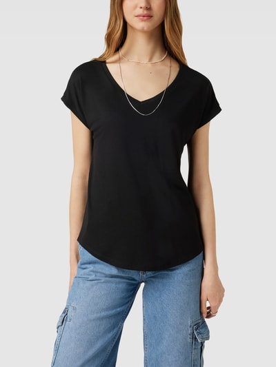QS T-Shirt mit V-Ausschnitt Black 4