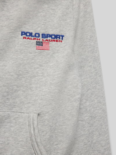 Polo Sport Sweatjacke mit Label-Stitching Mittelgrau Melange 2