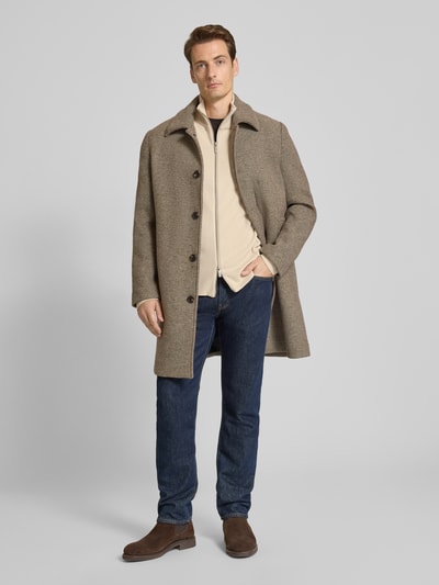 SELECTED HOMME Relaxed fit gebreid jack van viscosemix, model 'TELLER' Offwhite - 1