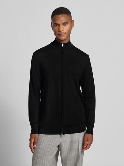 Profuomo Kardigan z wełny z zamkiem błyskawicznym dwustronnym Czarny 4