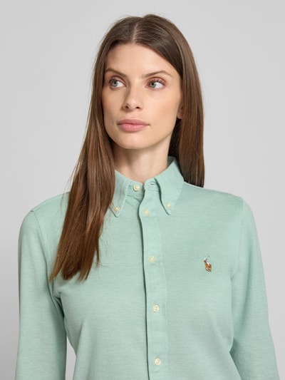 Polo Ralph Lauren Slim fit overhemdblouse met button-downkraag Olijfgroen - 3