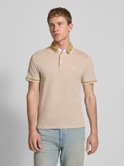 JACK & JONES Slim Fit Poloshirt mit Viskose-Anteil Modell 'Paulos' Beige 4