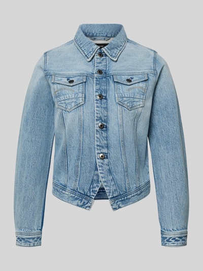Productfoto, lichtblauwe Slim Fit Jeansjacke aus Baumwoll-Mix mit borstzakken van G-Star Raw, denimstructuur, lange mouwen, knoopsluiting