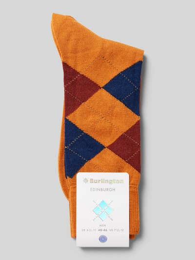 Burlington Socken mit Label-Detail Modell 'Edinburgh' Orange 3