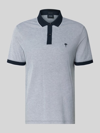 Produktfoto, Regular Fit Poloshirt mit Label-Stitching Modell 'Percyco' von JOOP! Collection aus reiner Baumwolle, Knopfleiste, grau-blau