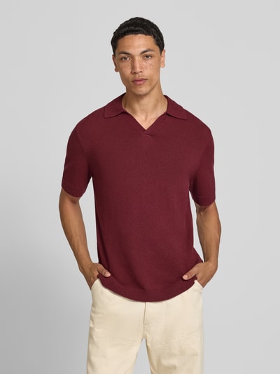 Marc O'Polo DENIM Koszulka polo o kroju regular fit z mieszanki bawełny Bordowy 4