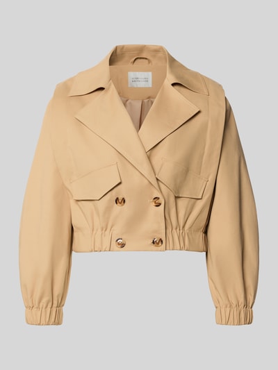 Produktfoto, Jacke mit Reverskragen und Pattentaschen Modell 'Hedi' van GUIDO MARIA KRETSCHMER WOMAN in beige Katoenmix met stretch, relaxed fit, knoopsluiting, klepzakken