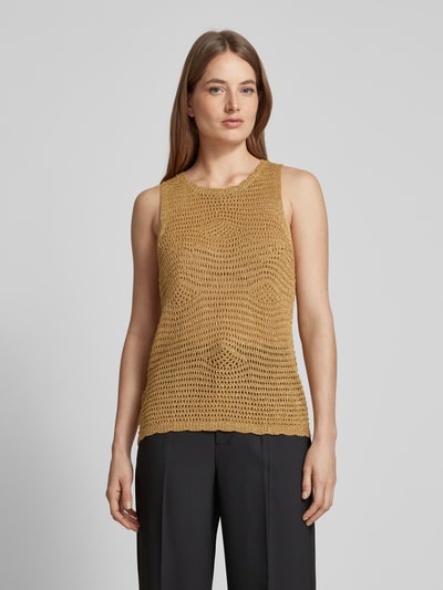 Mango Top mit Lochstickerei Modell 'OSIO' Mittelbraun 4