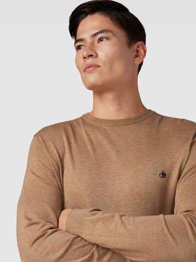 Scotch & Soda Strickpullover mit Rundhalsausschnitt Camel 3