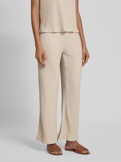 Christian Berg Woman Flared Stoffhose mit Strukturmuster Sand 4