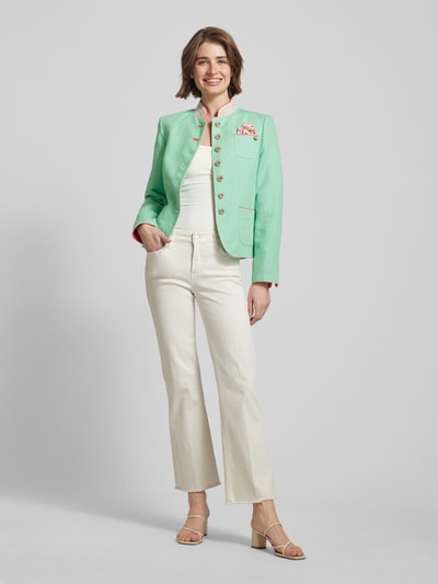 WHITE LABEL Blazer aus Leinen-Baumwoll-Mix mit Stehkragen Mint 1