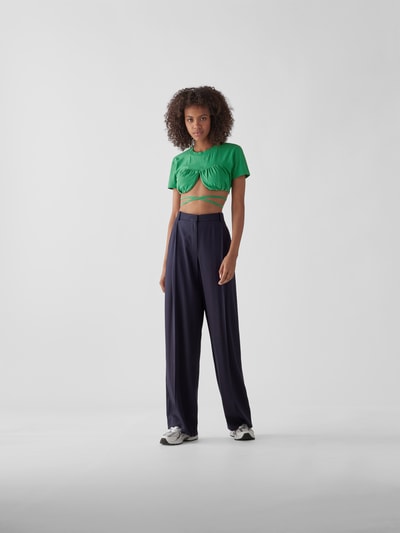 Jacquemus Cropped T-Shirt mit Schnürung Gruen 1