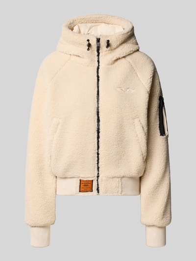 Original Bombers Fleecejack met capuchon en labelstitching Beige - 2