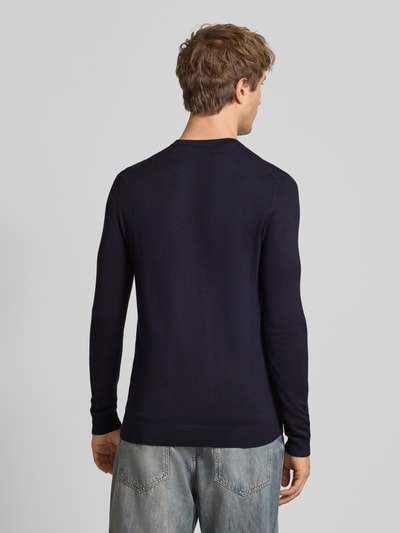 Only & Sons Regular Fit Strickpullover aus Viskose-Mix Modell 'WYLER' Dunkelblau 5