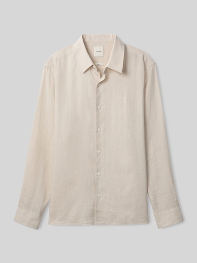 CK Calvin Klein regular fit vrijetijdsoverhemd van linnenmix Beige - 2