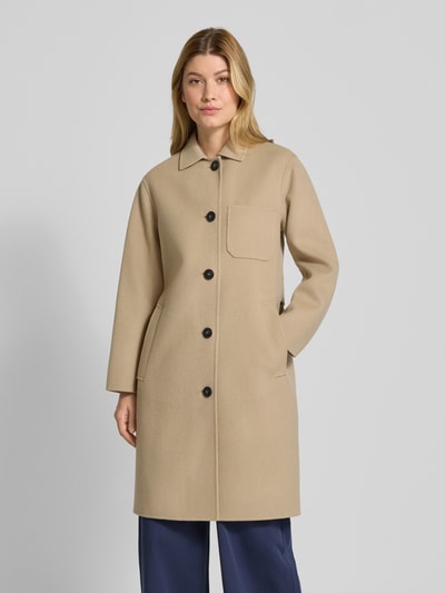 Weekend Max Mara Płaszcz wełniany o kroju regular fit z jednorzędową listwą guzikową model ‘ZENONE’ Camel 4