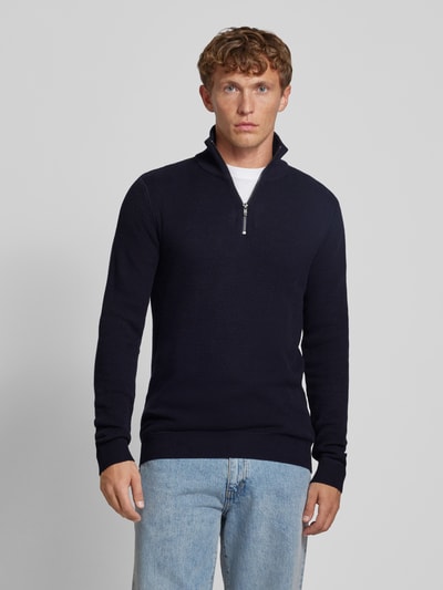 Jack & Jones Premium Strickpullover mit Stehkragen Modell 'BLUCHRISTER' Dunkelblau 4