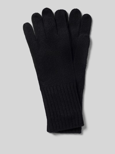 Produktfoto, Handschuhe aus reinem Kaschmir von Seeberger, Damen Handschuhe, Fingerhandschuhe, czarny, splot dzianinowy, elastyczny ściągacz