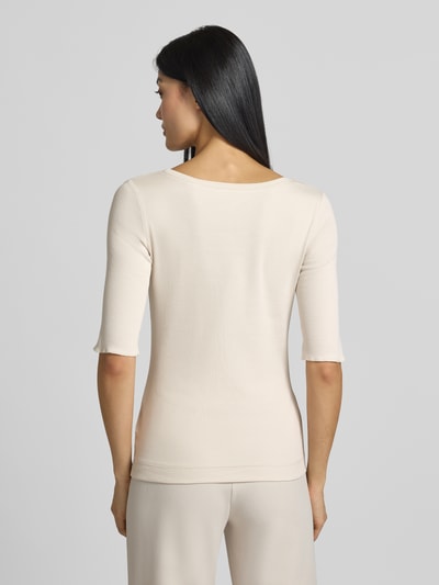 Marc Cain T-Shirt in Ripp-Optik mit Rundhalsausschnitt Offwhite 5