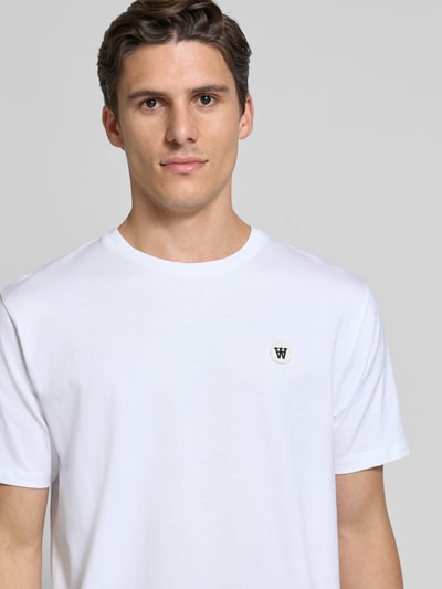 Wood Wood T-shirt met logobadge, model 'Ace' Wit - 3