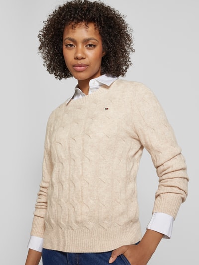 Tommy Hilfiger Gebreide pullover met ribboorden Beige - 3