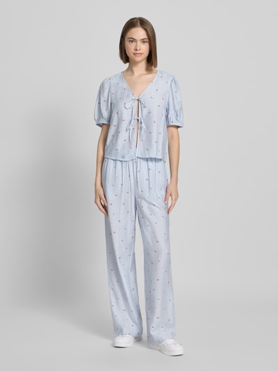 Pieces Comfort Fit Stoffhose aus Viskose-Mix Modell 'FIONNA' Hellblau 1