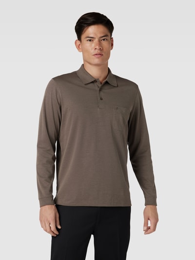 RAGMAN Poloshirt im langärmeligen Design Taupe 4