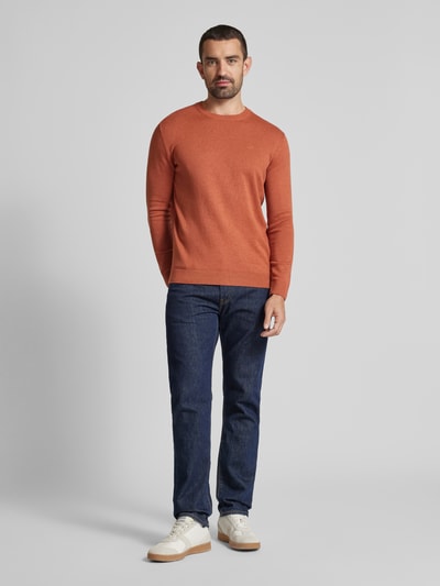 Tom Tailor Regular Fit Strickpullover aus reiner Baumwolle Rostrot 1