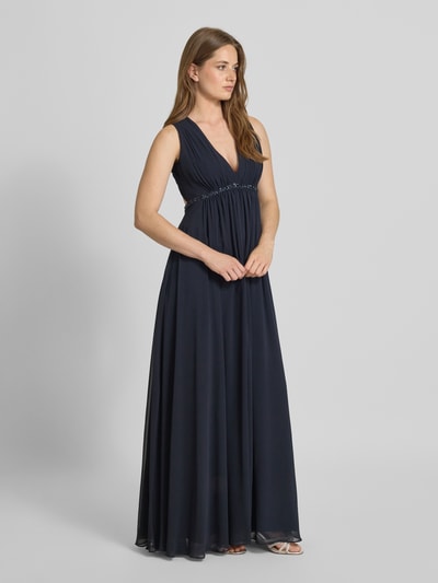 Jake*s Cocktail Abendkleid mit Ziersteinbesatz Marine Melange 1