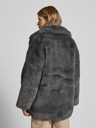 Review Kurtka ze sztucznego futra z kołnierzem z połami Ciemnoszary 5