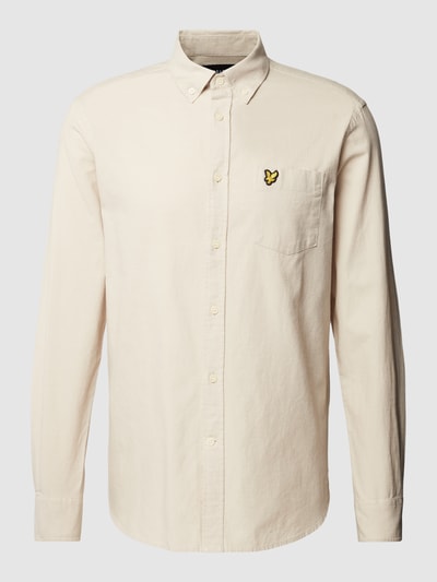 Lyle & Scott Koszula casualowa o kroju slim fit z kołnierzykiem typu button down Piaskowy 2